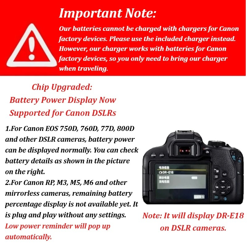 LP-E17 7.2V 1040mAh Rechargeab - đánh giá và giá Canon Camera Eos R50